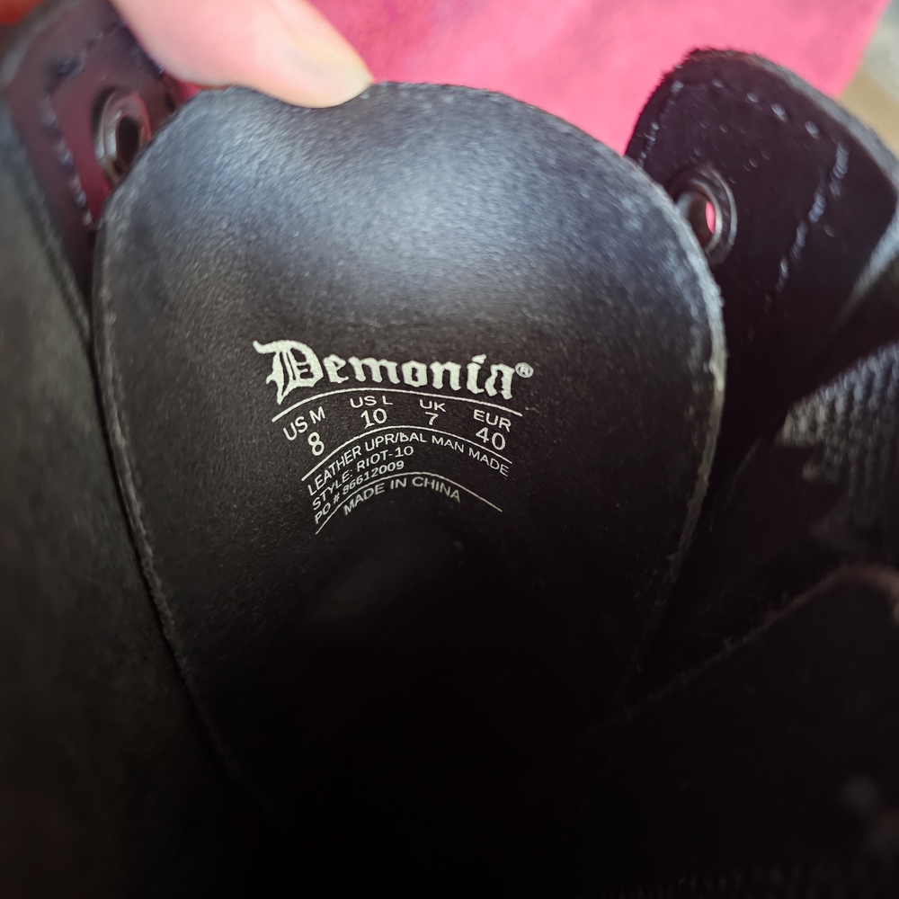 Demonia Black Lace-Up Boots - Picture 7 of 12